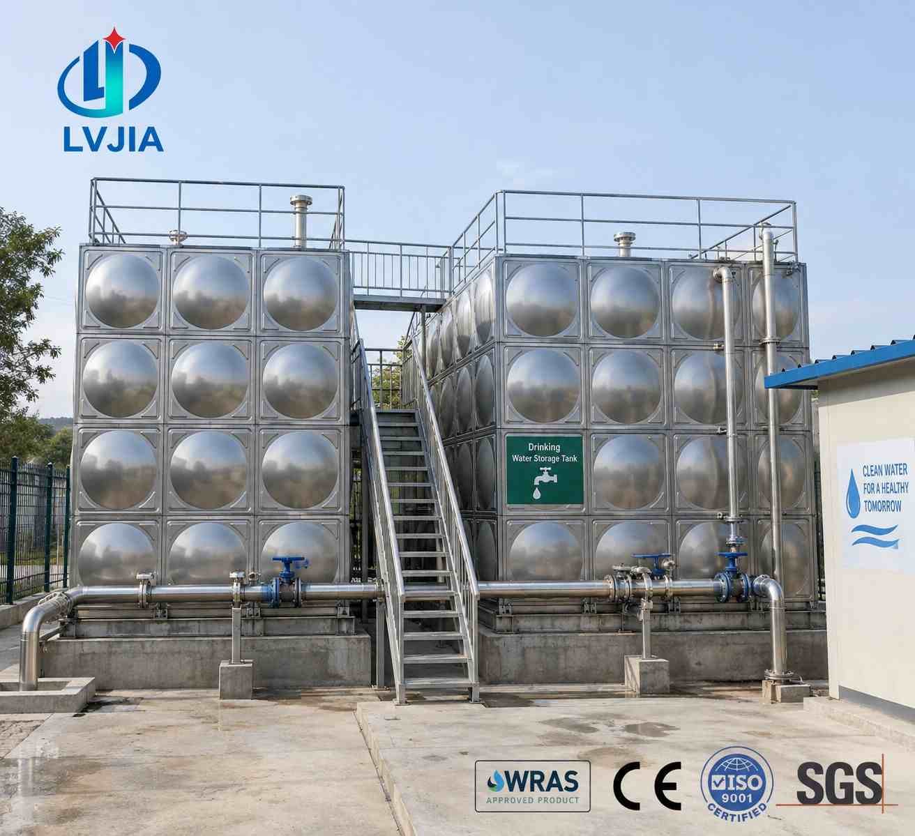 Stainless Steel Drinking Water Tank, 200 m³
