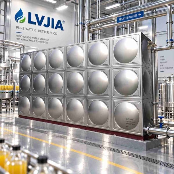 Food Grade Stainless Steel Tank, High Pressure — food grade stainless steel tank — panel detail showing the bolted, gasketed