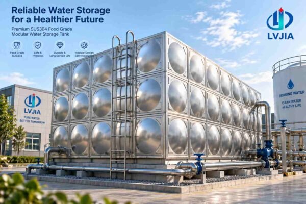 Food Grade Stainless Steel Tank, High Pressure — food grade stainless steel tank — full elevation of the assembled tank