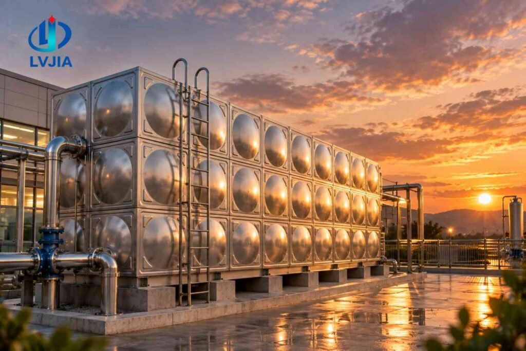 Food Grade Stainless Steel Tank, High Pressure — food grade stainless steel tank — access hatch, vent and pipework connection