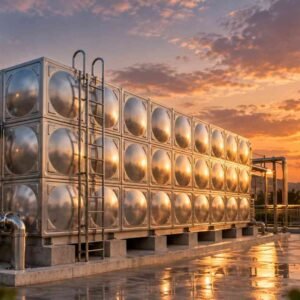 Food Grade Stainless Steel Tank, High Pressure — food grade stainless steel tank — access hatch, vent and pipework connection