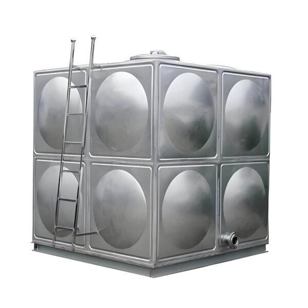 Food Grade Stainless Steel Tank, High Pressure — food grade stainless steel tank — sectional panels being assembled on site