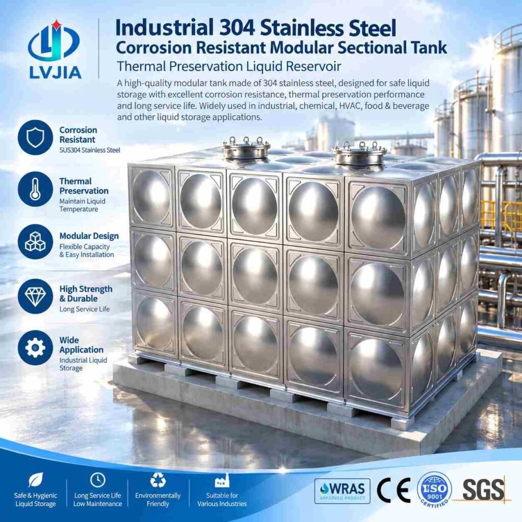Bồn nước công nghiệp inox dùng làm bể nước công nghệ nhà máy
