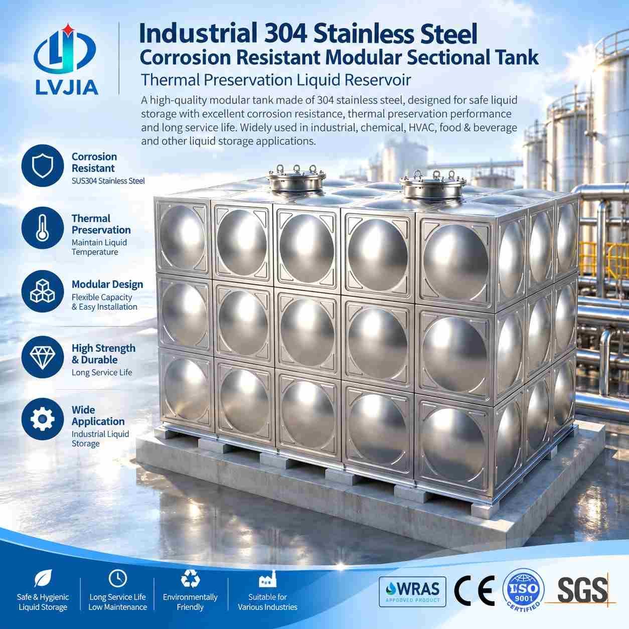 Stainless Steel Industrial Water Tank