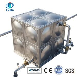 Small Stainless Steel Water Tank, 5000 Litre — small stainless steel water tank — panel detail showing the bolted, gasketed j