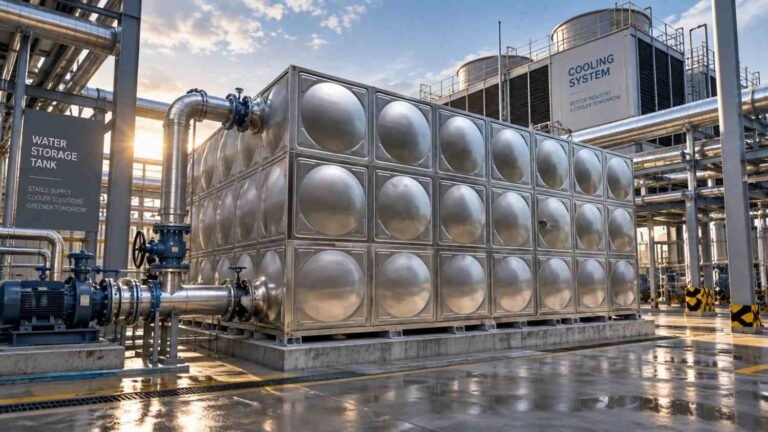 Stainless Steel 316 Water Tank, Reinforced — stainless steel 316 water tank — full elevation of the assembled tank