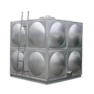 Stainless Steel Irrigation Tank, Embossed 316L — stainless steel irrigation tank — completed installation ready for commissio