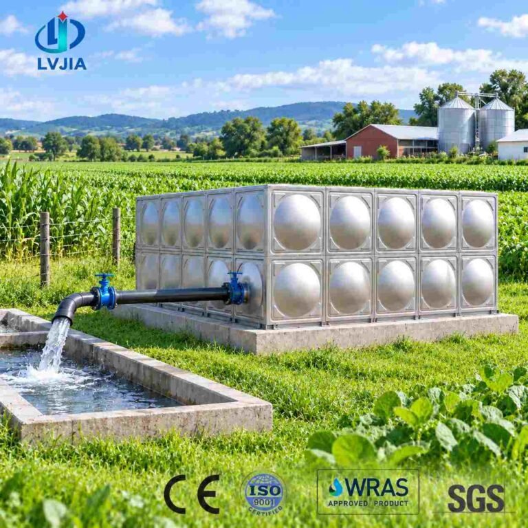 Stainless Steel Storage Tank, 200 m&sup3; — stainless steel storage tank — full elevation of the assembled tank