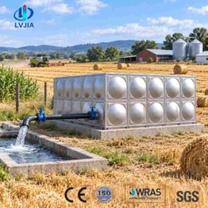 Stainless Steel Storage Tank, 200 m&sup3; — stainless steel storage tank — access hatch, vent and pipework connections